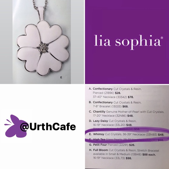 White Heart Pedals Pendant Cut Crystals Necklace - Picture 12 of 16